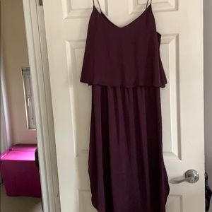 Plum NWT silk maxi w spaghetti strap Sz 14. H&M